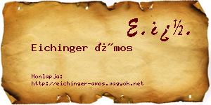 Eichinger Ámos névjegykártya